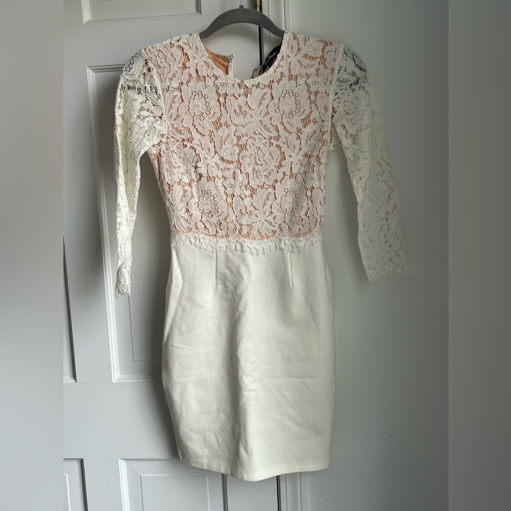 Lulus white lace bodycon dress